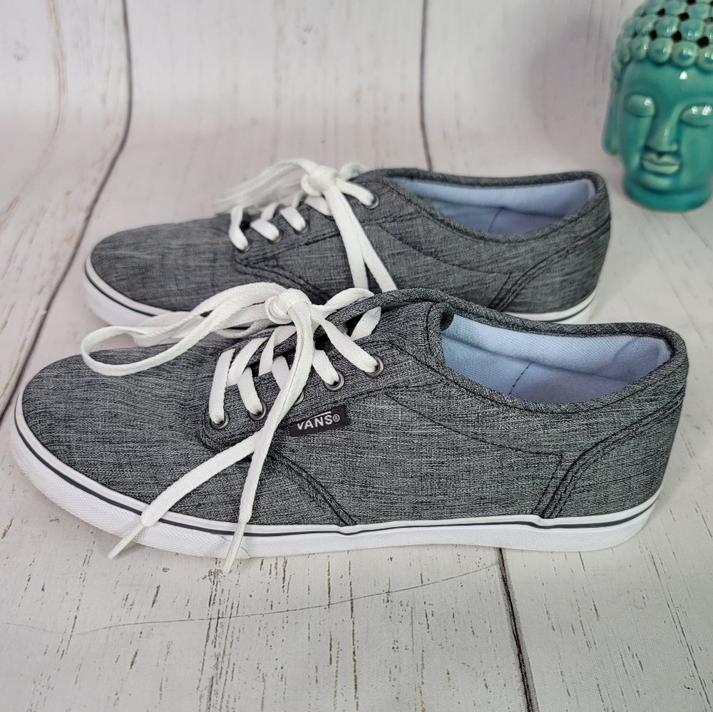 Vans Classic Canvas Gray/White Low Top Skate Casual Shoe Women's Size 6.5 - Picture 9 of 14